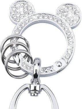 Crystal Rhinestone Mickey Head Keychain Lots of Bling